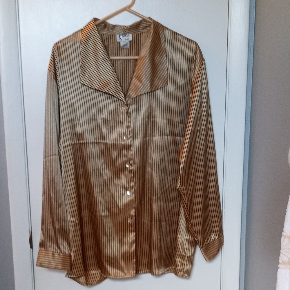 K ARNOLD PLUS WOMEN'S BLOUSE  LONG SLEEVE SIZE 18/20  100% POLYESTER